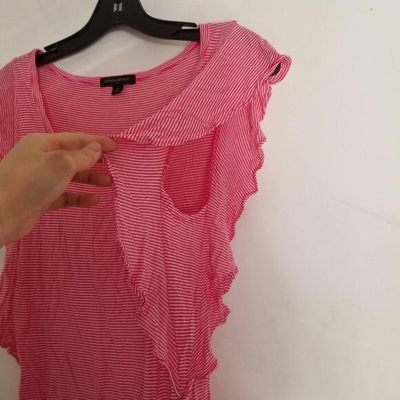 Banana Republic Striped Flutter Ruffle Sleeve Top - Picture 4 of 7